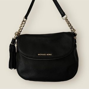 Michael Kors Bedform Medium Tassel Convertible Pebbled Leather Crossbody Bag